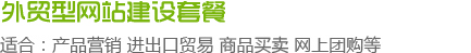 外贸型网站建设套餐：产品营销 进出口贸易 商品买卖 网上团购等