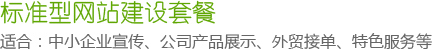 标准型网站建设套餐：适合中小企业宣传、公司产品展示、外贸接单、特色服务等